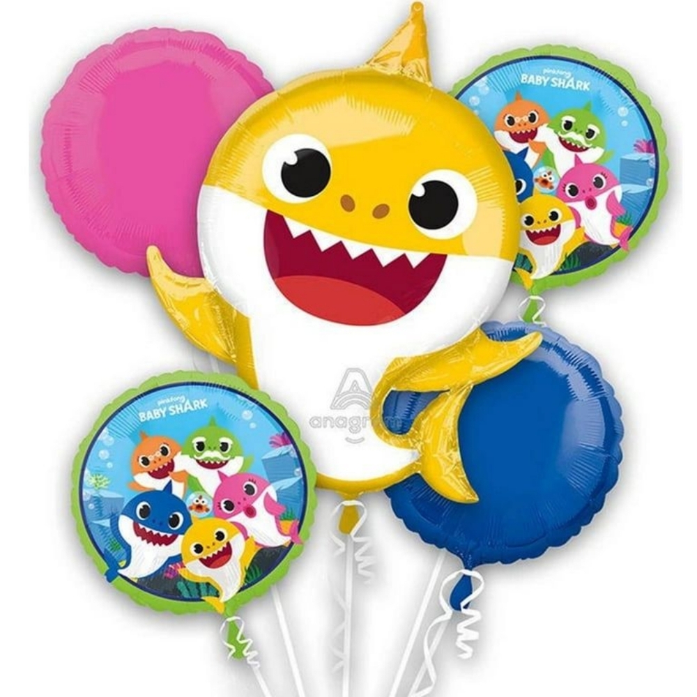 Anagram Nickelodeon Baby Shark Balloon Bouquet 5pc